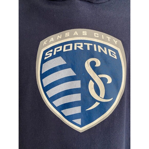 Kansas City Sporting KC MLS Soccer Navy Blue Hoodie Fanatics Size XL - Picture 2 of 9